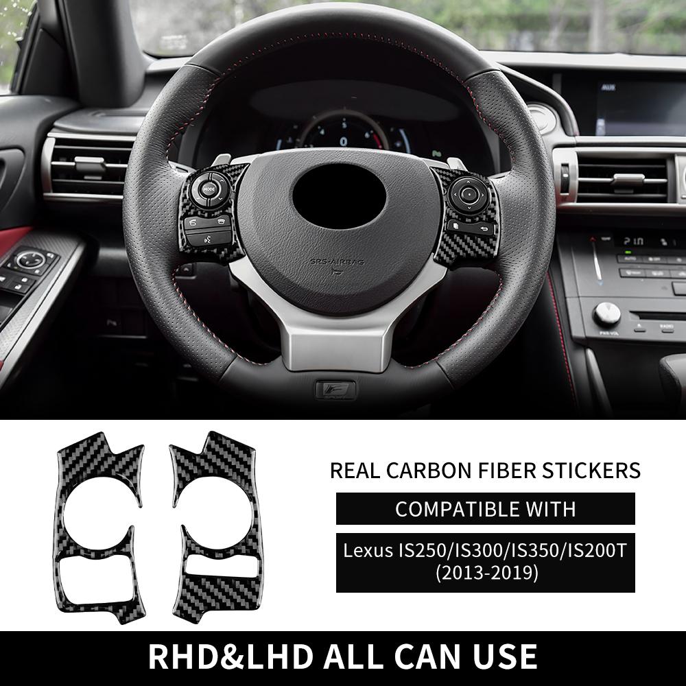 Real Soft Carbon Fiber Sticker For Lexus IS250 300 350 200T 2013 2014 2015 2016 2017 2018 2019 Car Steering Wheel Interior Trim