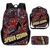 Spider-Man School Bag Lunch Bag Pencil Bag Elementary School Backpack Cartoon Peripheral Backpack Children's Bag Three-piece Set