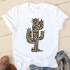 T-Shirts Women Leopard Cactus Fashion 90S Trend 2025 Spring Summer Clothes Graphic T Shirt Tops Lady Print Female Tee Shirt