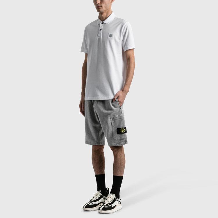 STONE ISLAND Шорты карго бермуды меланжево-серые мужские 741564651-V0M64