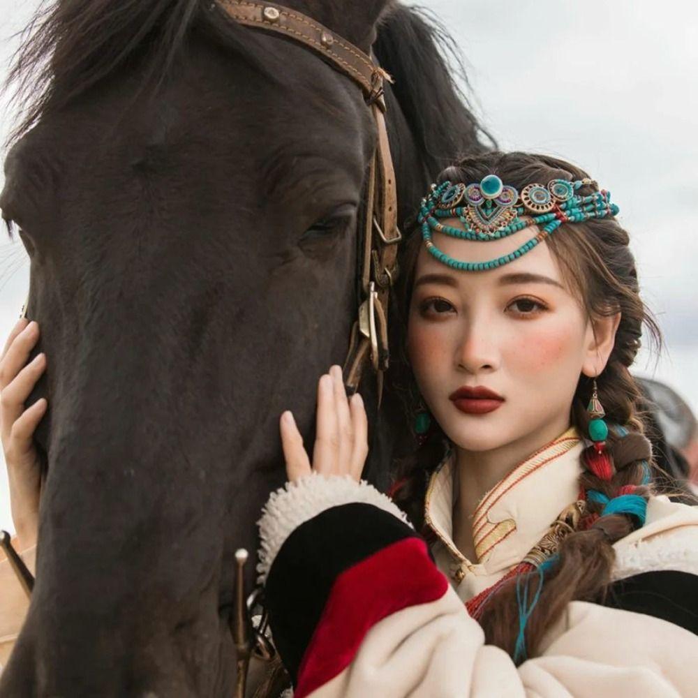 Vintage Headbands Women Head Chain Forehead Chain Hanfu Headwear Indian Headdress