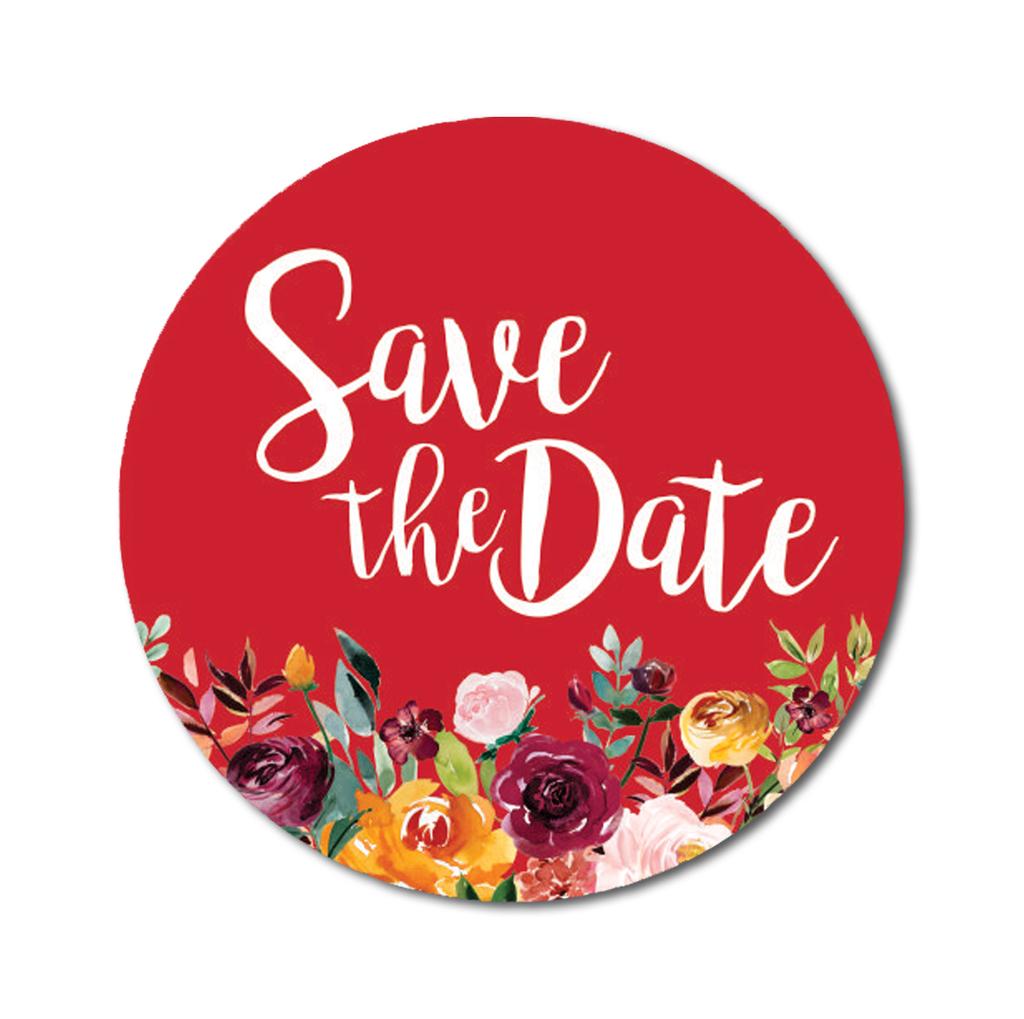 Darling Souvenir 1,6 дюйма круглая нестандартная ботаническая цветочная рамка черная сохранить дату наклейки-45