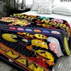 1PC Pac-Man Custom Name Patterned Flannel Blanket Suitable For All Seasons for Home Decor Warmth and Comfort Gifts Holiday Present