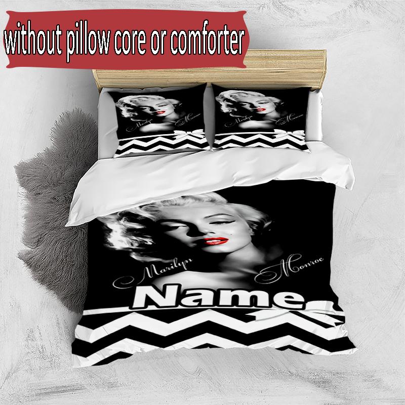 3pcs Duvet Cover Set (1*Duvet Cover + 2*Pillowcase, Without Core), Custom Name Singer Pattern Bedding Set, Home Bedroom Decor Gift