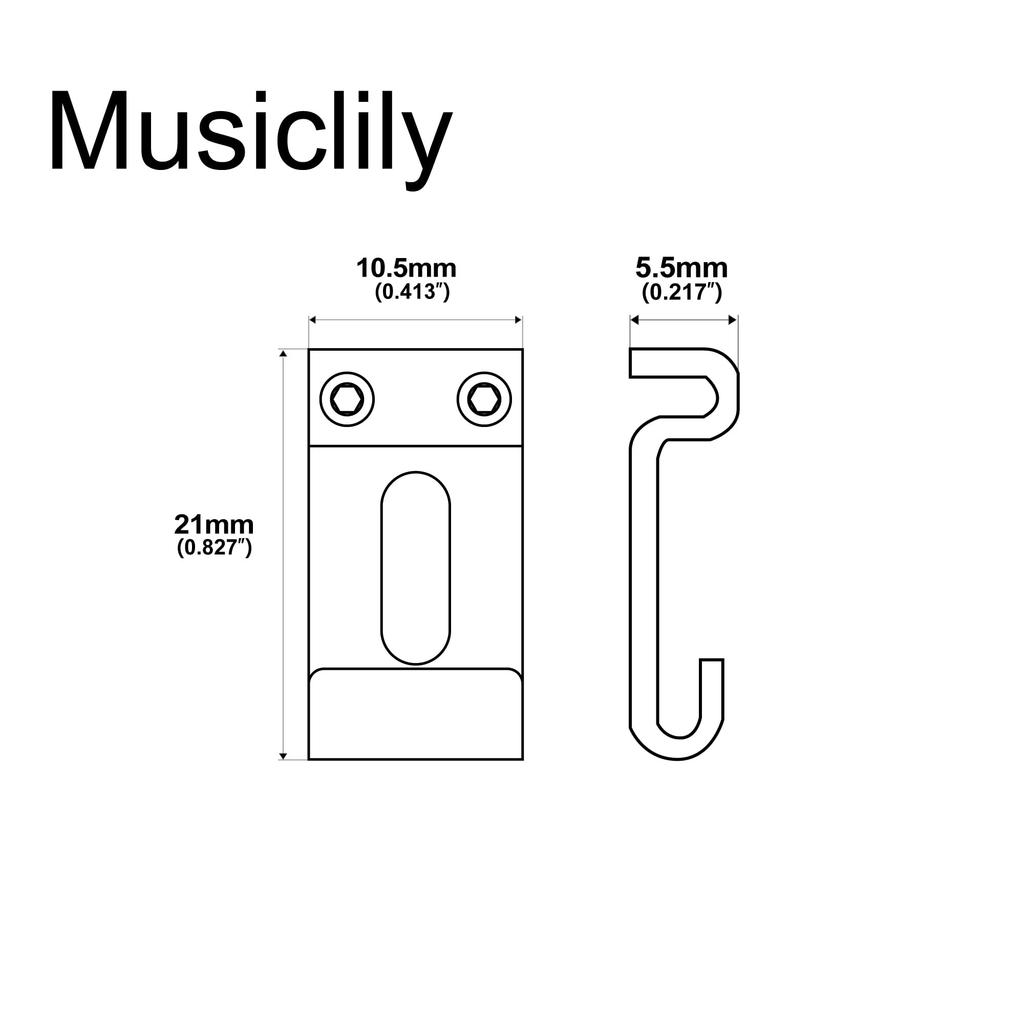 Musiclily Ultra Hardened Steel Vintage Bridge Saddles for Strat Electric Chrome of 10.5mm Guitar, (Set 6)