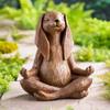 Meditating Zen Parlor Garden Decor Desktop Ornaments Animal Sculpture Rabbit Statue Bonsai Fountain