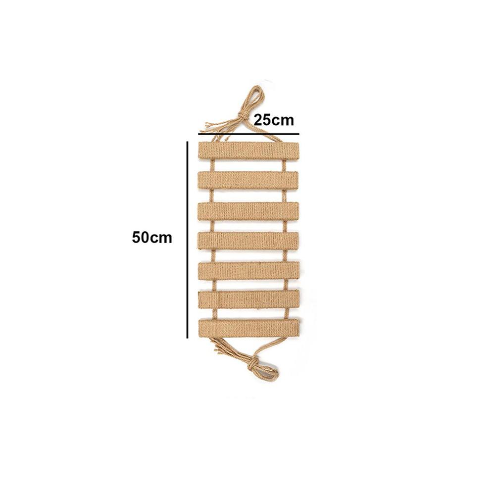 1 Piece Cat Bridge Suitable For Cat Cage, Tree And Wall Mount, Hanging Sisal And Wood Cat Climbing Wall Ladder For Play, Scratch & Rest