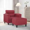 VidaXL Armchair with Footrest Bordeaux Red 60 Cm Faux Leather, Sofa, Armchair, TV Armchair, Single Sofa, Sofa, 3201240