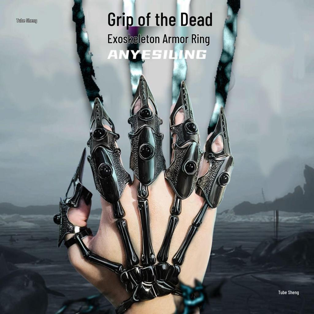 Перчатки Harajuku Dark Tech Bionic Robot с регулируемыми кольцами брони