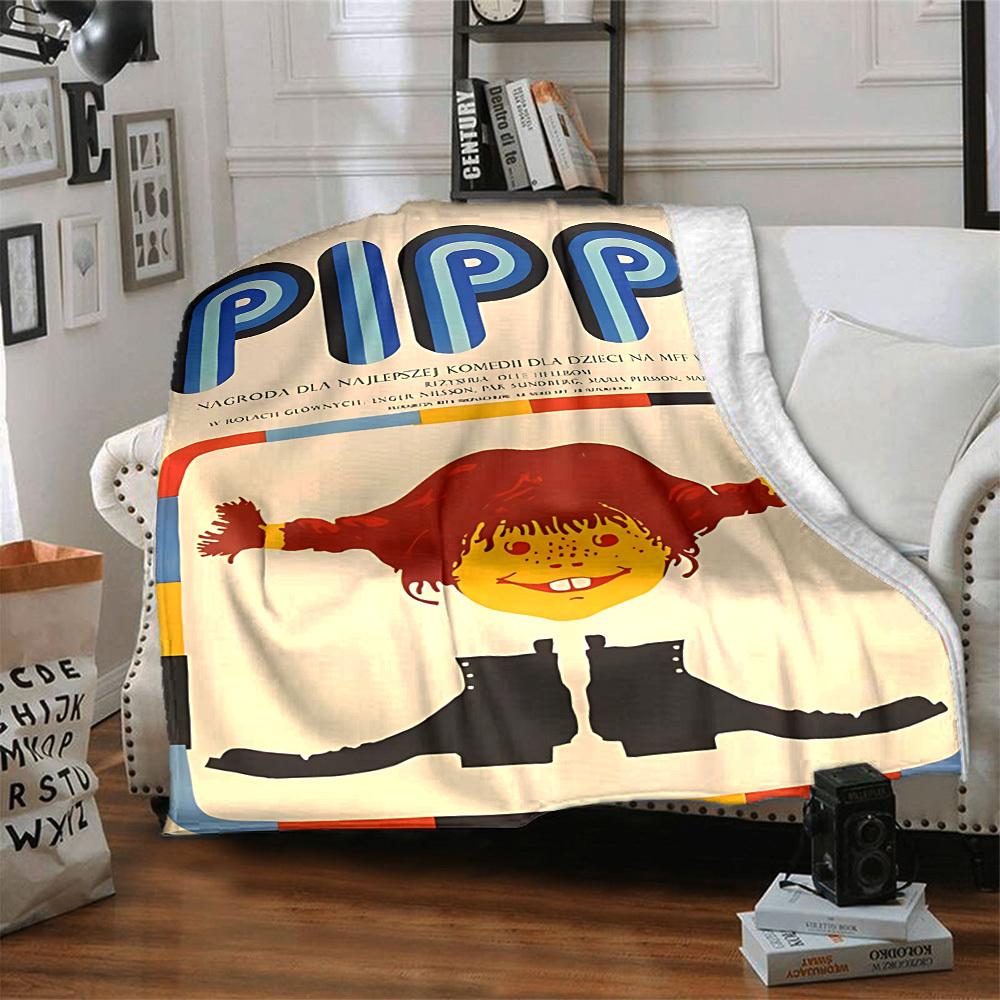 1pc Pippi Longstocking Blanket Lightweight Flannel Blanket Throw Blanket For Sofa, Bed, Travel, Camping, Livingroom, Office, Couch