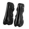 Horse Leg Boots PU Shell Elastic Neoprene Secure Horse Leg Guard for Tendon Blood VesselsBlack Front Legs M