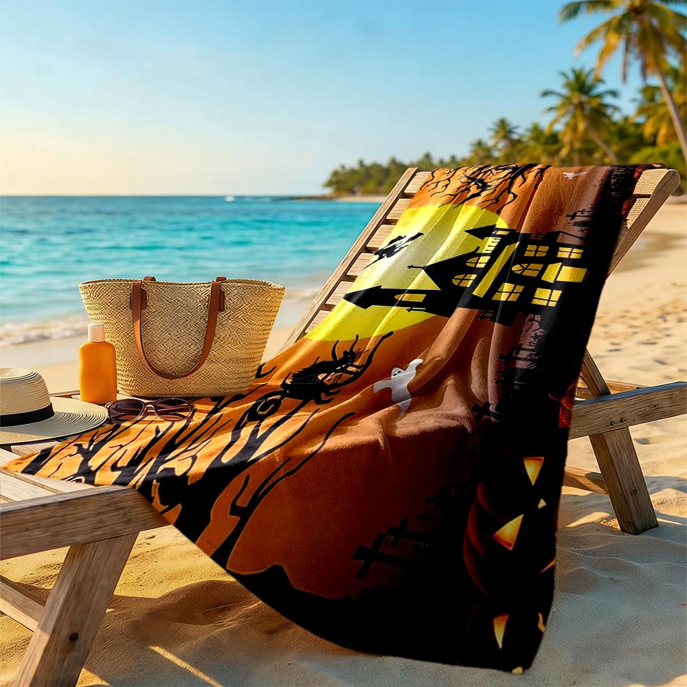 Halloween Beach Towel Soft Durable Quick-Dry Comfortable Lightweight Perfect for Traveling Yoga Camping and Swimming