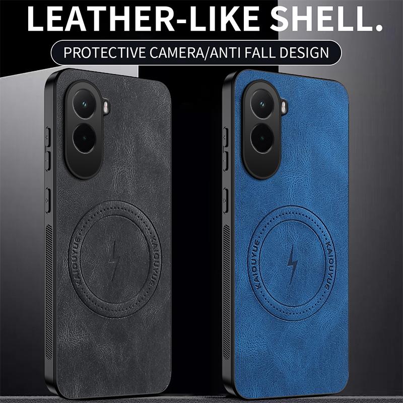 Для Poco M7 Новый Стиль Магнитный Кожаный Матовый Чехол для Телефона Для Xiaomi POCO M7 Противоударный Бампер Мягкая Обложка Для POCO M7 Чехол для Телефона