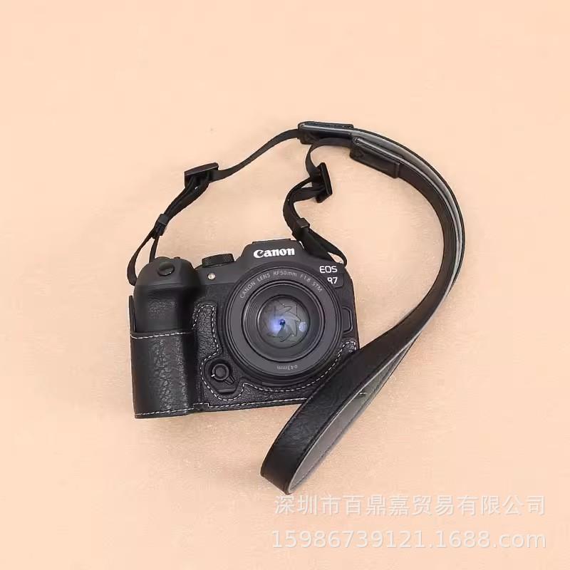 Получехол для камеры Canon EOS R7 с креплением на основание, чехол из ПУ-кожи, сумка для путешествий и фотосъемки
