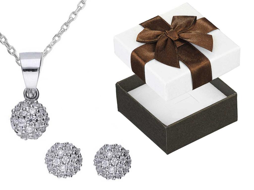 Delicate Silver Jewelry Set with Cubic Zirconia Elegant Women' Set