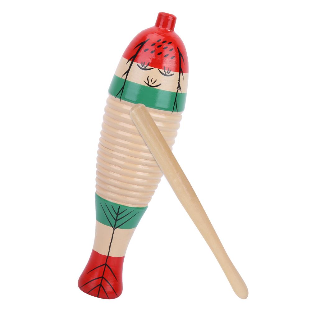 2 Sets Wooden Scraper Guiro Sound Tube Musical Percussion Instrument for Children Kid Toys