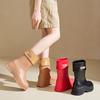 Fashion Medium Tube Rain Shoes Women's Waterproof Shoes Non-slip Rain Boots Women's Rubber Shoes Elastic Bead Short Tube Kitchen Shoes