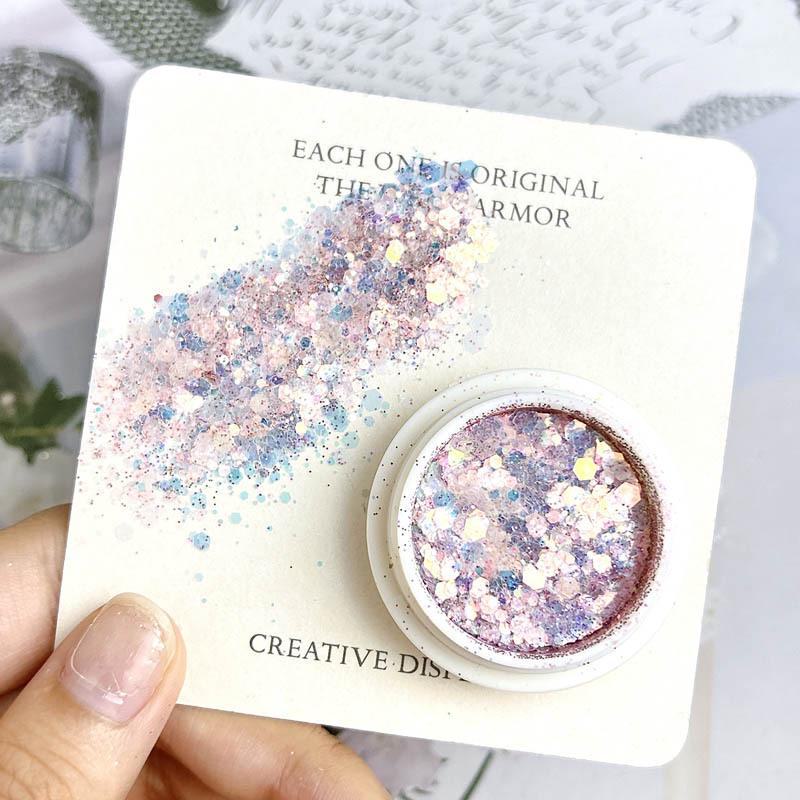 Блестки для дизайна ногтей Fairy Eyes - Сетчатый красный градиентный глиттер - Корейские крупные блестки - Макияж глаз - Дизайн ногтей