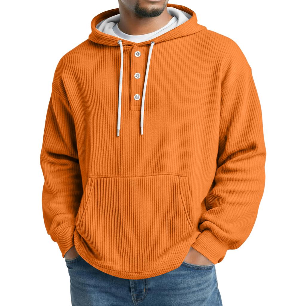 Men's Knit Hooded Sweatshirt Casual Long-Sleeve Sweatshirt