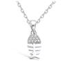 [N4023] - Silver Pendant 'Fish' Silver White (rhodium-plated) - 12x6 Mm