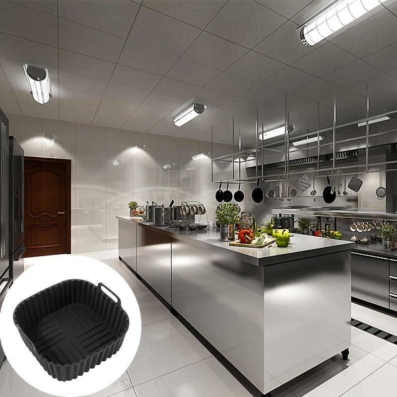 1pc Colorful Reusable Silicone Air Fryer Liner - 20.32cm Square, Fits 4-7 Qt Air Fryers, Oven & Microwave Safe, Non-Stick & Easy To Clean.