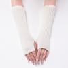 Fingerless Long Wrist Gloves White Black Ankle Wrist Sleeves Fashion Elbow Mittens  Girl Boys