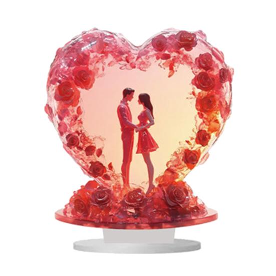 Орнамент в виде сердца любви 2D Плоский акриловый настольный декор Мультяшный орнамент в виде сердца любви