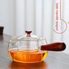 Термостойкий стеклянный чайник Термостойкий паровой чайник Боковая деревянная ручка с чашкой для чая Чайный набор Пуэр Гайвань Чайники