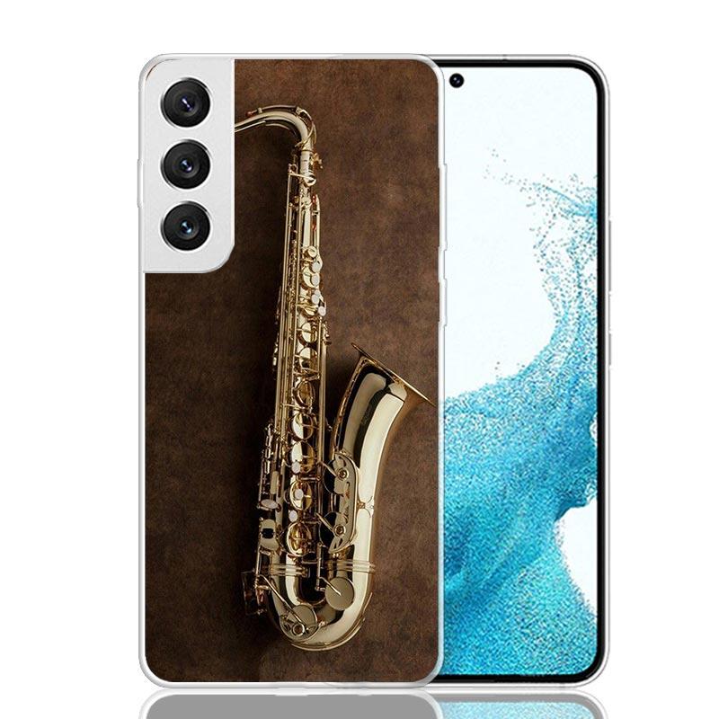 Music Saxophone Instrument Phone Case For Samsung Galaxy S26 S25 Edge S24 S23 FE S22 Ultra S21 Plus S20 + Fundas Cover Coque Gal