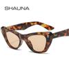 SHAUNA Ретро заклепки мужские солнцезащитные очки кошачий глаз модные оранжевые синие оттенки UV400 женские трендовые солнцезащитные очки