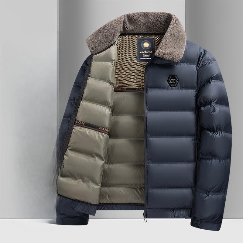 Зимняя мужская хлопковая одежда с графеновым термообогревом, с короткими лацканами, легкая деловая одежда с хлопковой подкладкой