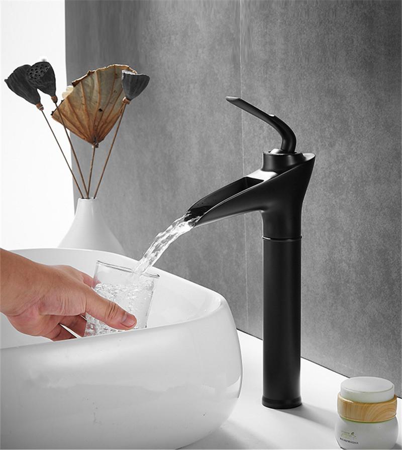 Brushed Gold Bathroom Faucet Brass Basin Faucet Sink Faucet Cold & Hot Water Mixer Sink Tap  Deck Mounted  Lavotory Faucet Tap