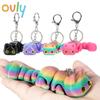 Ovly 3D Printed Cute Lucky Kawaii Cat Keychain Movable Charm for Car Bag Gift Accessory Model Figures Toys Gift for Children Stress Relief Toys