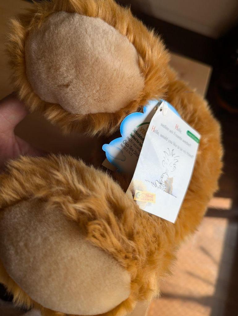 [USED] Steiff Teddy Bear, Blonde and Brown, Plush Toy, with Tag (Final Price Drop)