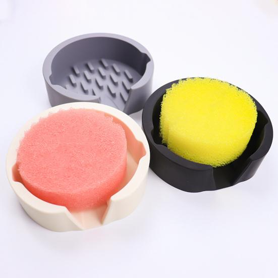 Держатель для губки с присоской, нескользящий дизайн, быстросохнущий силиконовый держатель для губки