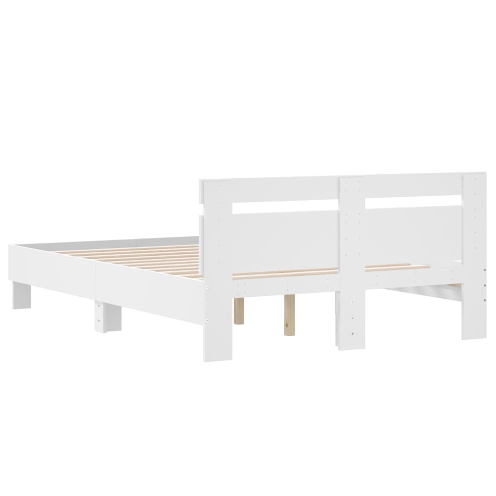 Vidaxl Каркас кровати с изголовьем, Белый, 135x190 см