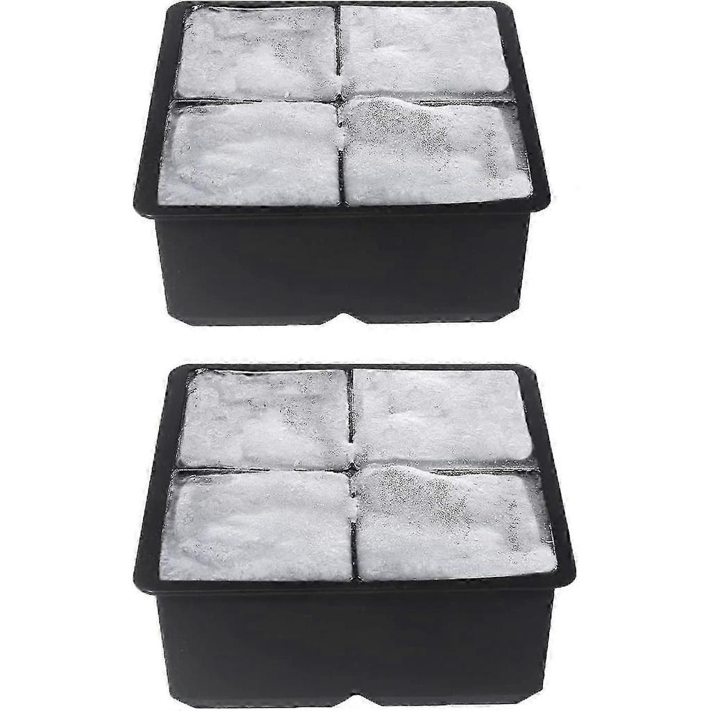 Large Ice Cube Trays Silicone (2.5-inches) - Giant Cocktail Silicone Ice Maker, Scotch Whiskey Ice Cube, Easy Release Reusable Ice Cubes,food Grade (b