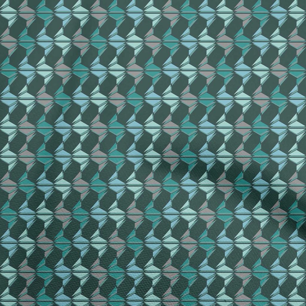 oneOone Хлопковая гибкая зеленая ткань с геометрическим рисунком, ткань для шитья во дворе, принадлежности для шитья одежды своими руками, 40 дюймов