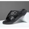 Модные черные роскошные модные мужские сандалии на платформе из коровьей кожи, летние дизайнерские новые повседневные мужские тапочки на мягкой подошве Zapatos