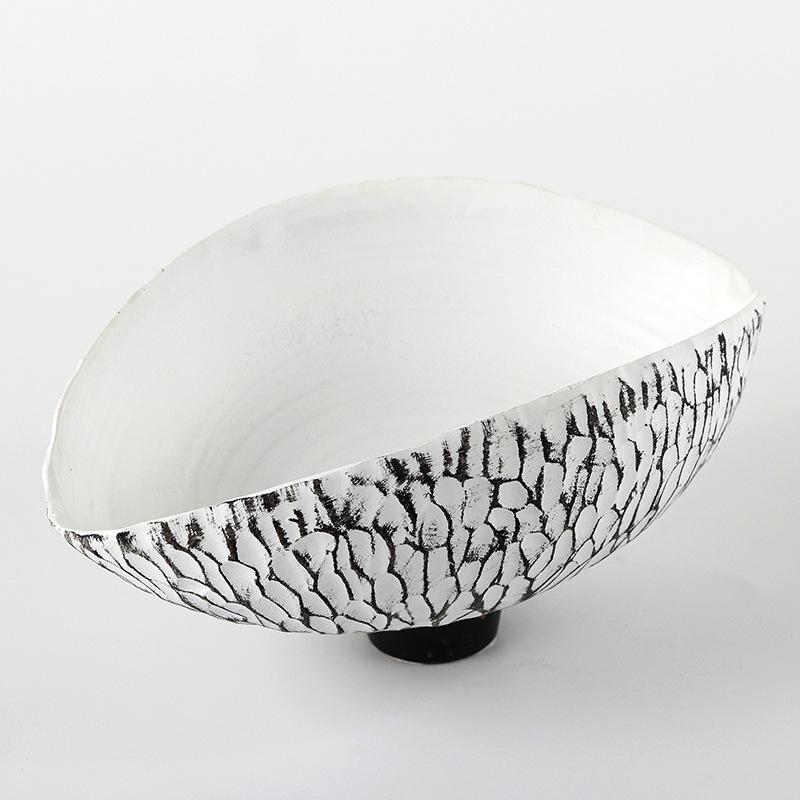 Творческое искусство в стиле ваби, украшения для фруктовых тарелок, новый китайский стиль, модель комнаты, ресторана отеля, декоративный поднос для хранения в форме ракушки