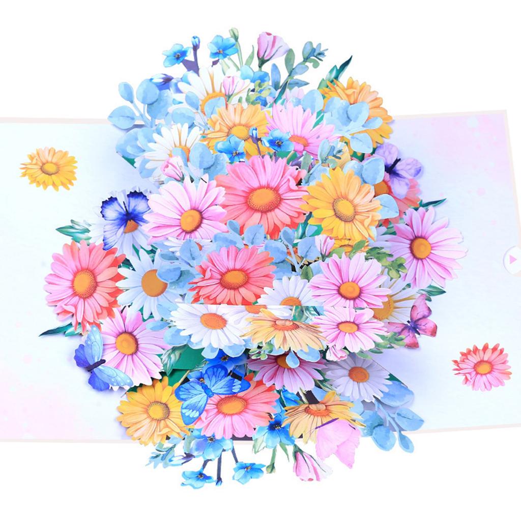 Intricate Handmade 3D Daisy Card Bright Daisies 3D Surprise Card Greeting Card for Birthday Christmas Mother Day