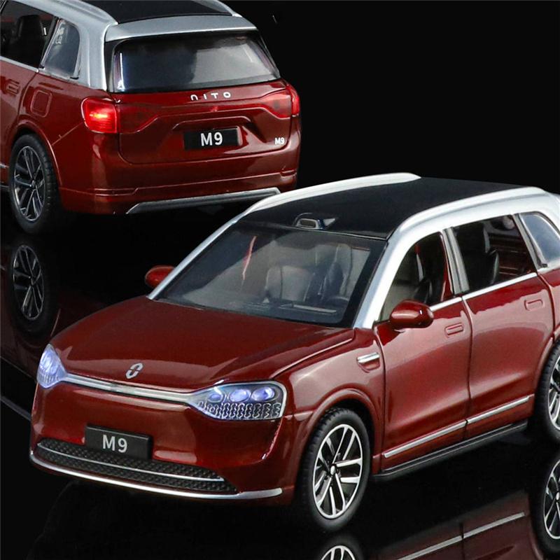 1/32 AITO M9 SUV Сплав Новый Энергетический Автомобиль Модель Литьевой Металл Роскошные Транспортные Средства Модель Автомобиля Симуляция Звука и Света Детская Игрушка Подарок