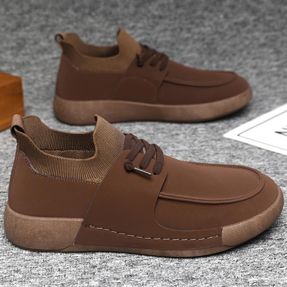 Бренд Черная Мужская Обувь Мода Замшевые Повседневные Балетки Нескользящие Оксфорды для Мужчин На Шнуровке Вулканизированная Обувь Качественные Мужские Кроссовки