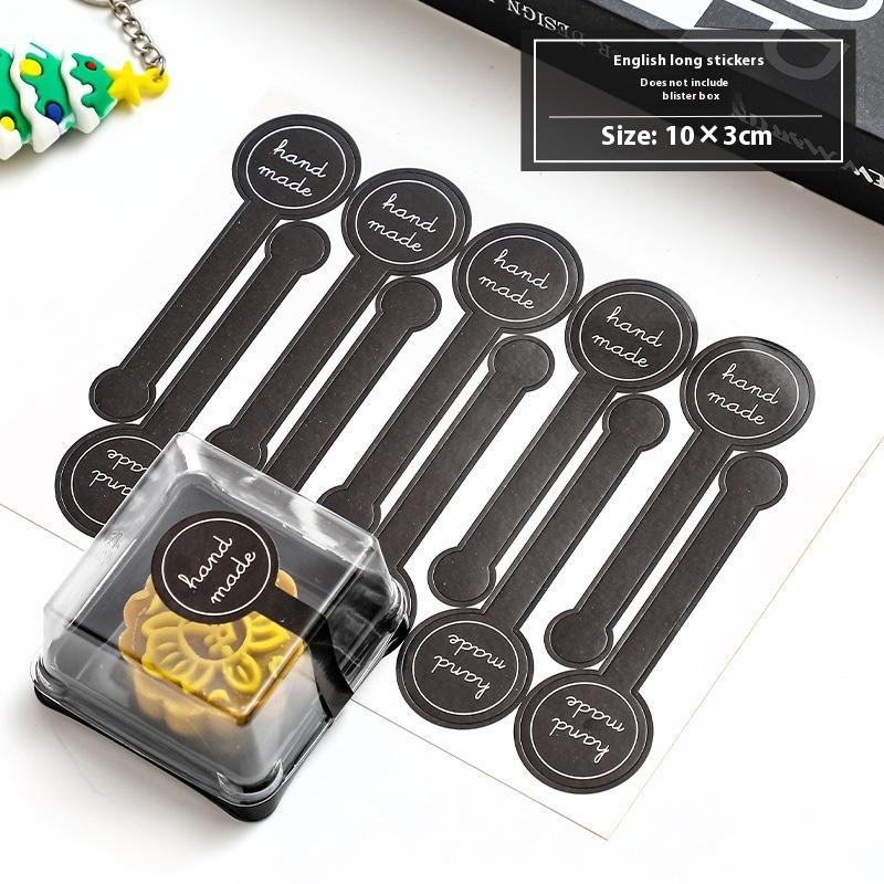 10 Sheets Long Style Self-Adhesive Sticker Cake Packaging Sealing Label Package Box Decoration Diy Tamper-Proof Stickers
