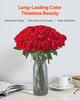 60 Pcs Red Roses Artificial Flowers Realistic Bouquet for Xmas Home Decor