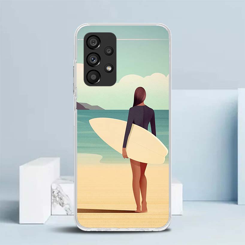 Эстетика для доски для серфинга для чехла на телефон Samsung Galaxy A17 A37 A57 A16 A26 A36 A56 A15 A14 A55 A13 A53 A25 A35 A24 A34 A23 A33 Galax
