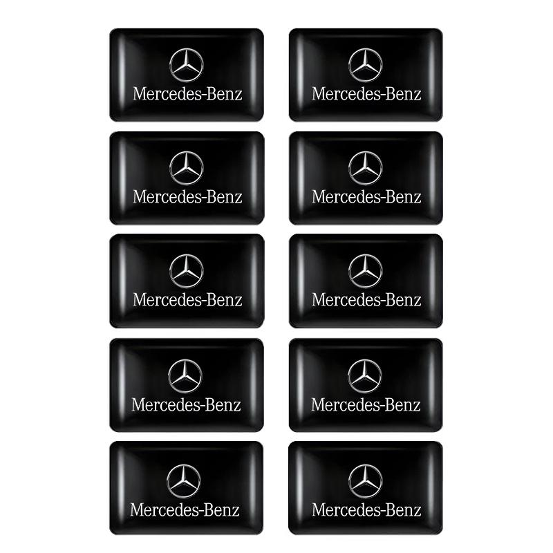GLC GLB 10Pcs Car Styling 3D Emblem Epoxy Decoration Sticker For Mercedes Benz AMG GLC W205 W203 W206 W220 W211 W212 W201 W210