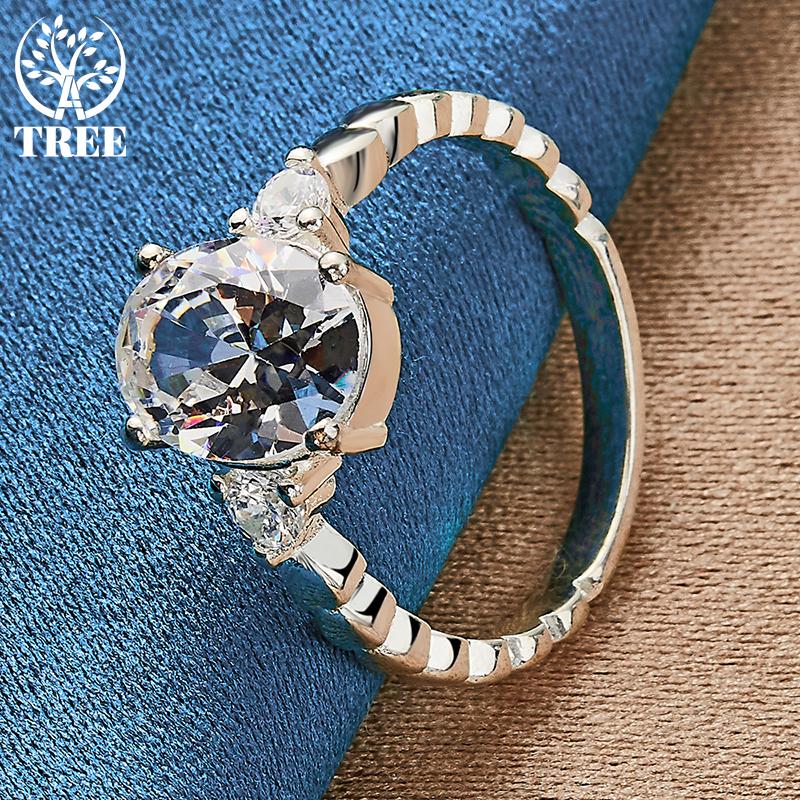 Ювелирные изделия из стерлингового серебра 925 пробы с большим цирконом AAA