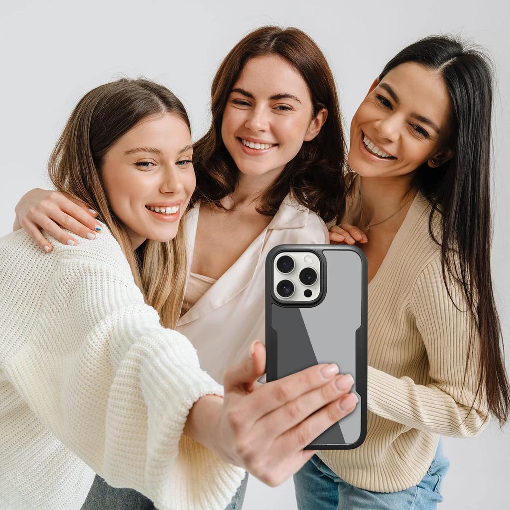 Чехол для iPhone 16 Pro Max Акрил+ТПУ Прозрачная крышка для телефона с ПЭТ-пленкой для экрана