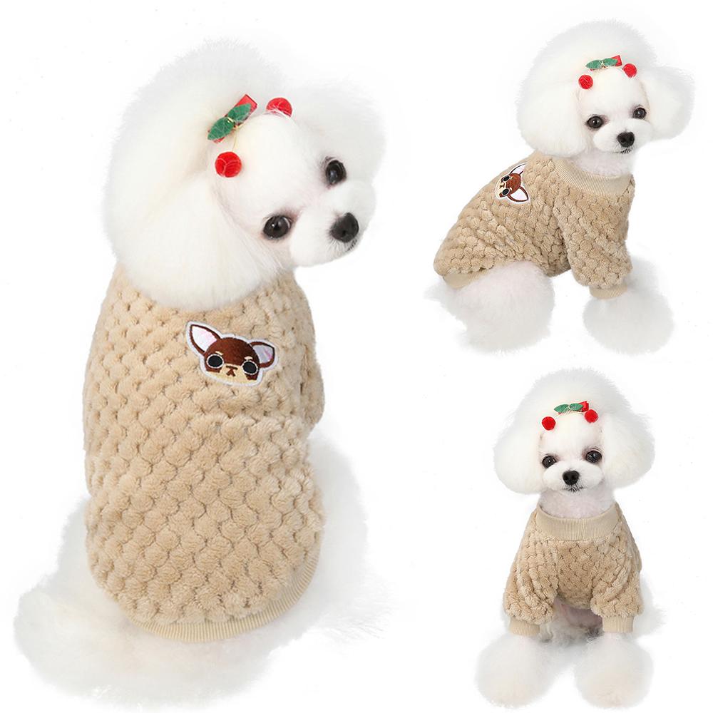 Флисовый зимний теплый джемпер для собак, пальто, свитер, одежда для щенков и кошек, одежда